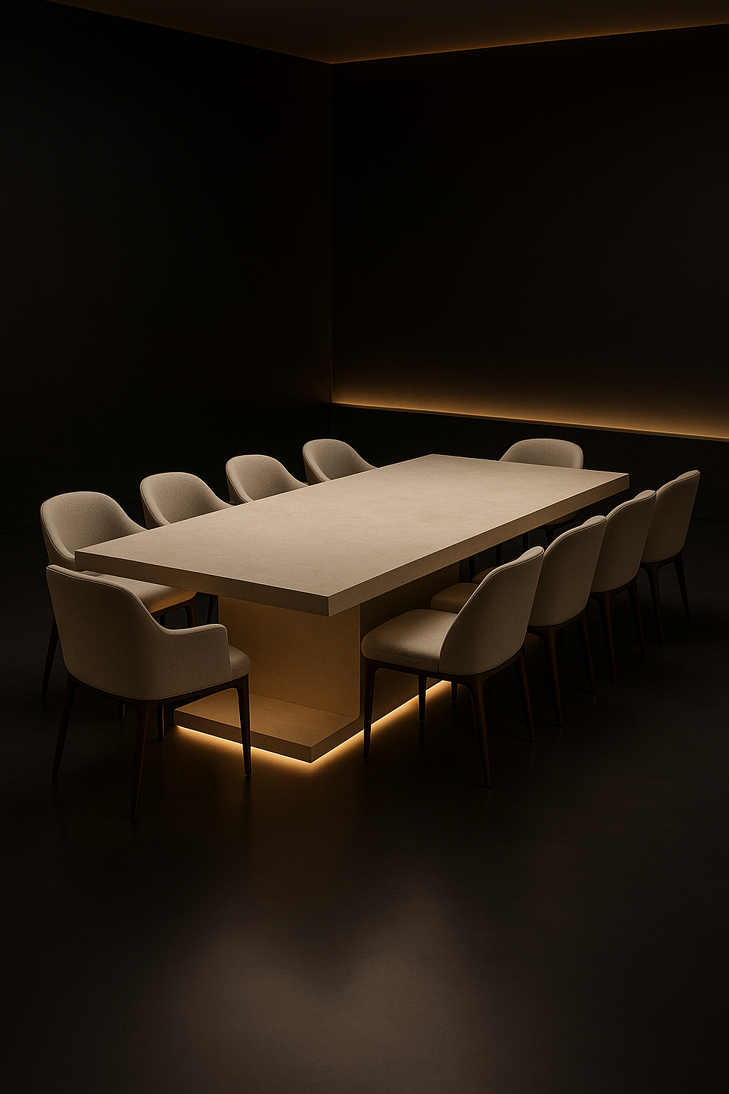 Orbit Rectangular Corian Dining Table by Satguru Creations