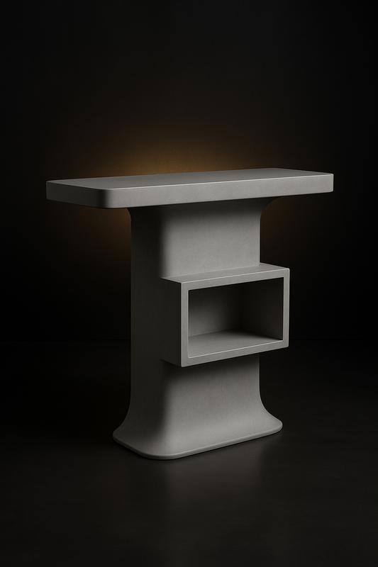 Noir Sculptural Pedestal Console by Satguru Creations