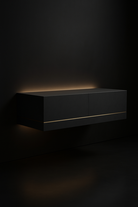 Ivory Wave Floating Wall-Mounted Console by Satguru Creations