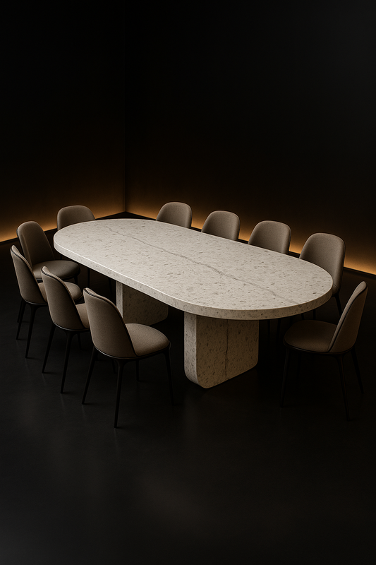 Cove Oval Corian Dining Table by Satguru Creations