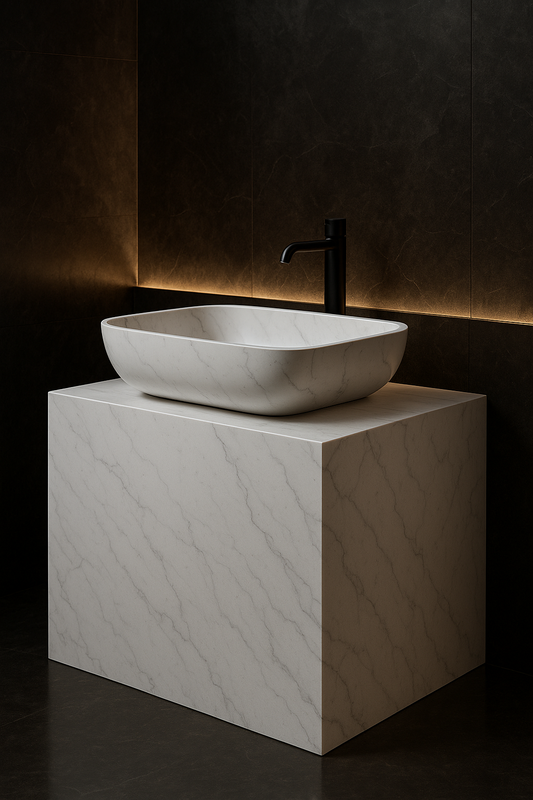 Basalt Vessel-Basin Counter Vanity by Satguru Creations