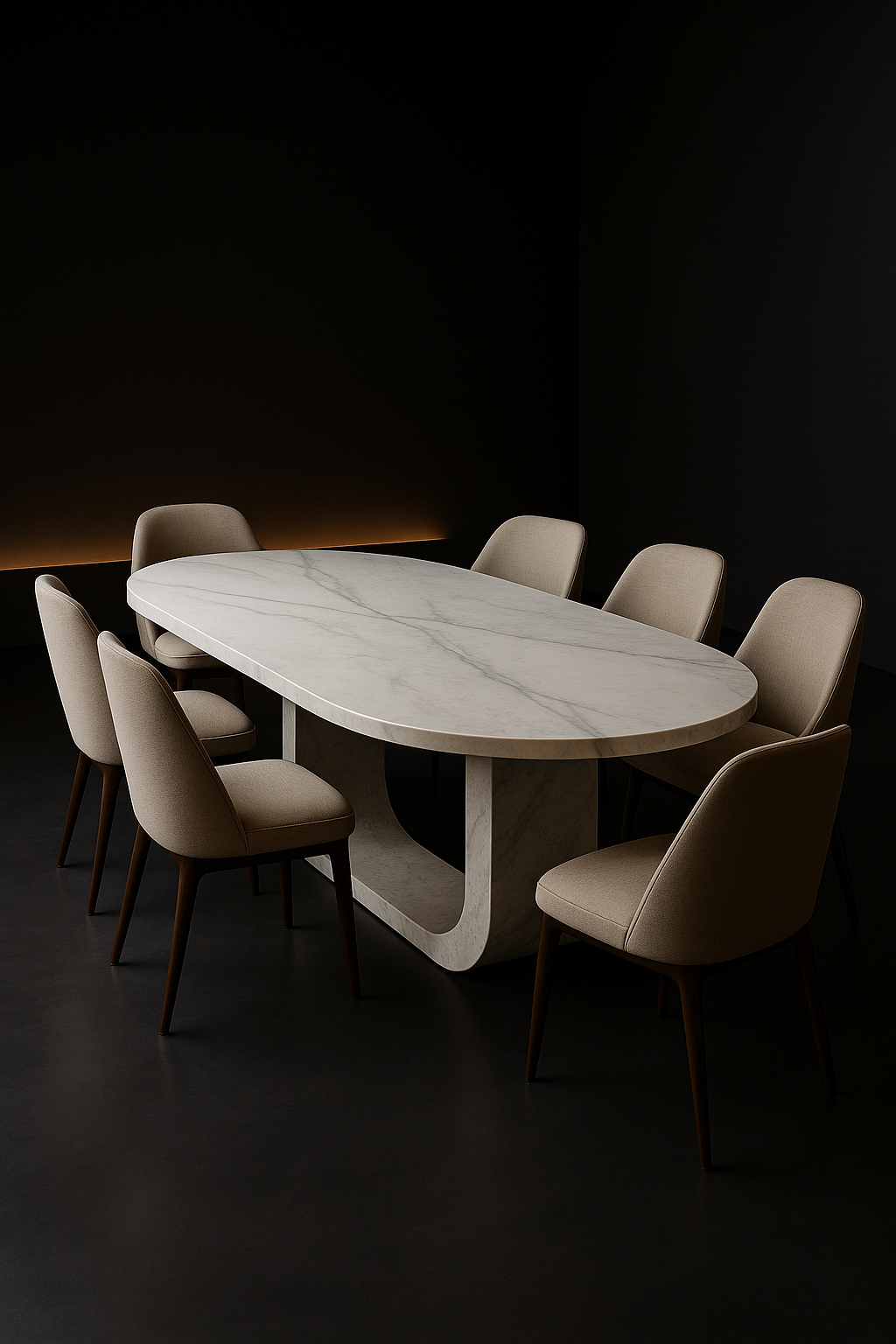 Tundra Oval Corian Dining Table by Satguru Creations
