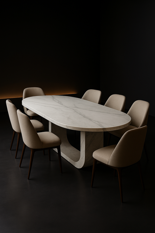Tundra Oval Corian Dining Table by Satguru Creations