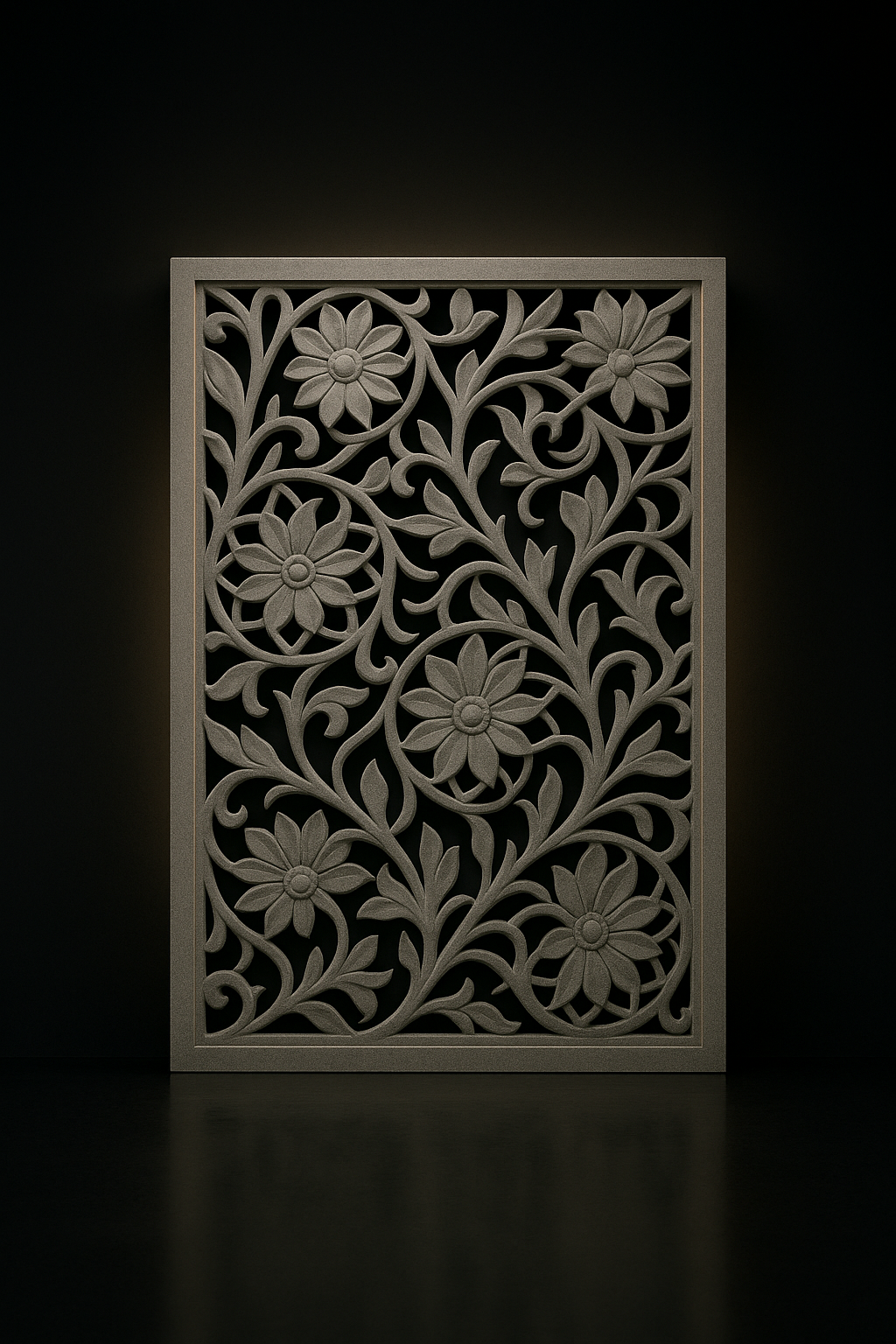 Onyx Floral Jali Wall Panel by Satguru Creations