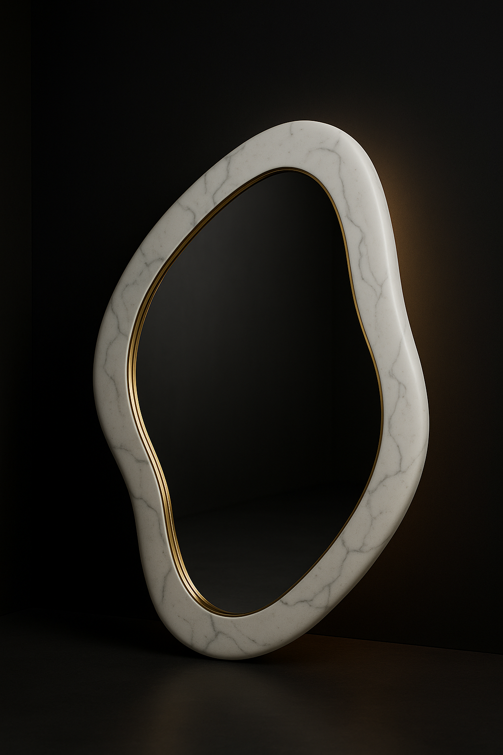 Meridian Sculptural Asymmetric Mirror by Satguru Creations
