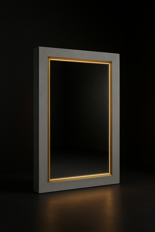 Solace Backlit Corian-Framed Mirror by Satguru Creations