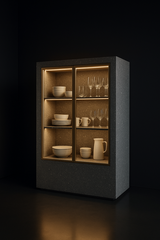 Vela Glass-Front Crockery Unit by Satguru Creations