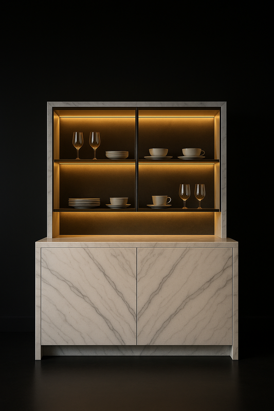 Linea Crockery Unit With Counter by Satguru Creations