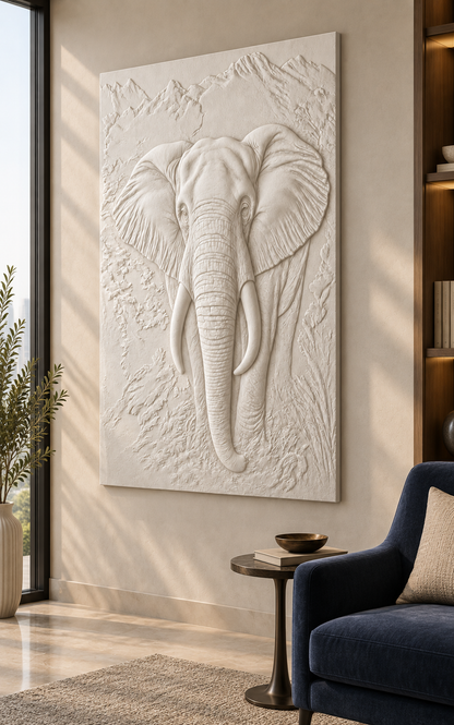 Tusker Textured Portrait Corian wall panel, 2.5 x 4 ft, right view in a reading lounge